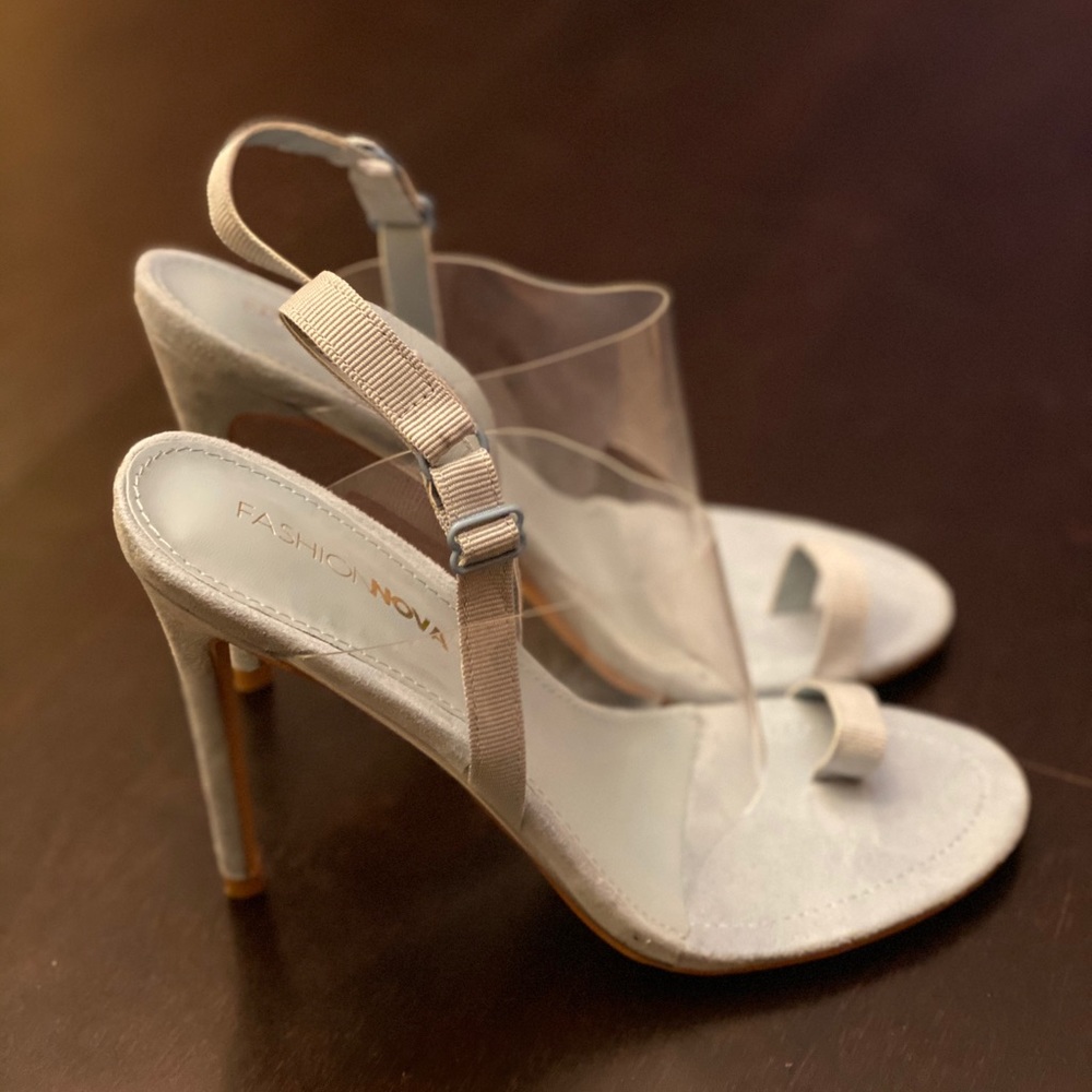 Fashion Nova Too cooled for you heeled sandal blue